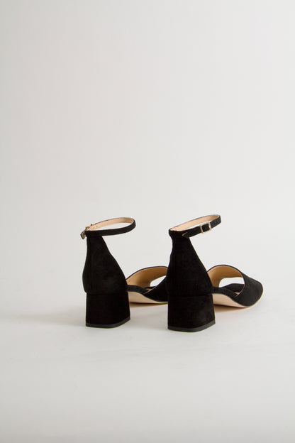 Rosa Black Suede Sandals