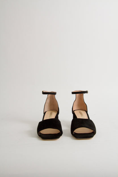 Rosa Black Suede Sandals