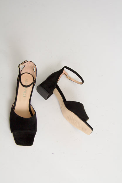 Rosa Black Suede Sandals