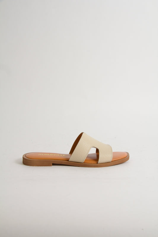 Yvon Offwhite Leather Sandals