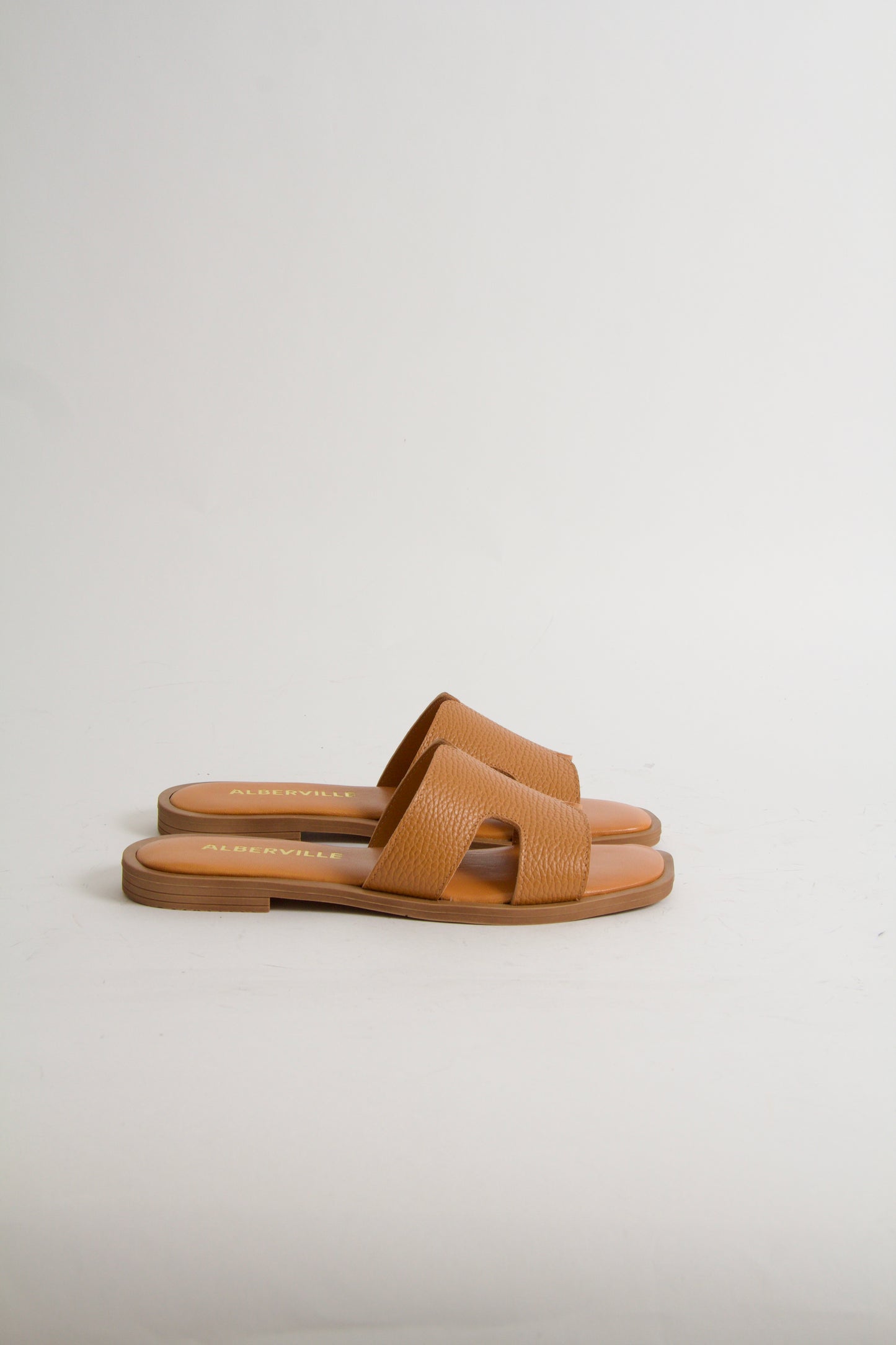 Yvon Cognac Brown Leather Sandals