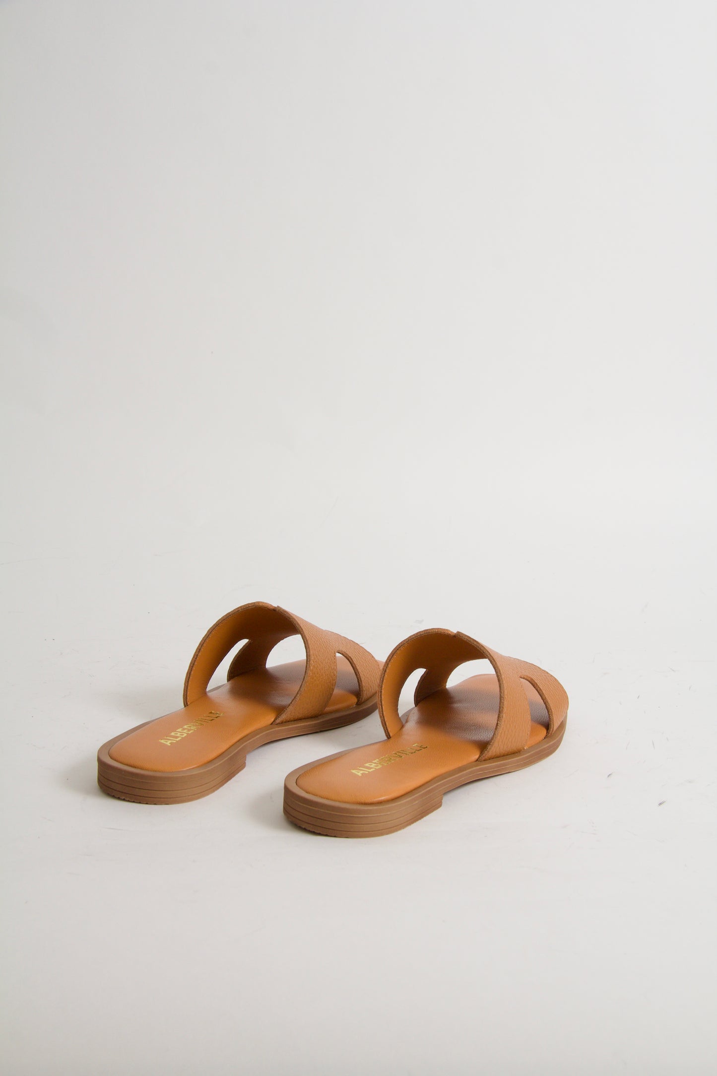 Yvon Cognac Brown Leather Sandals