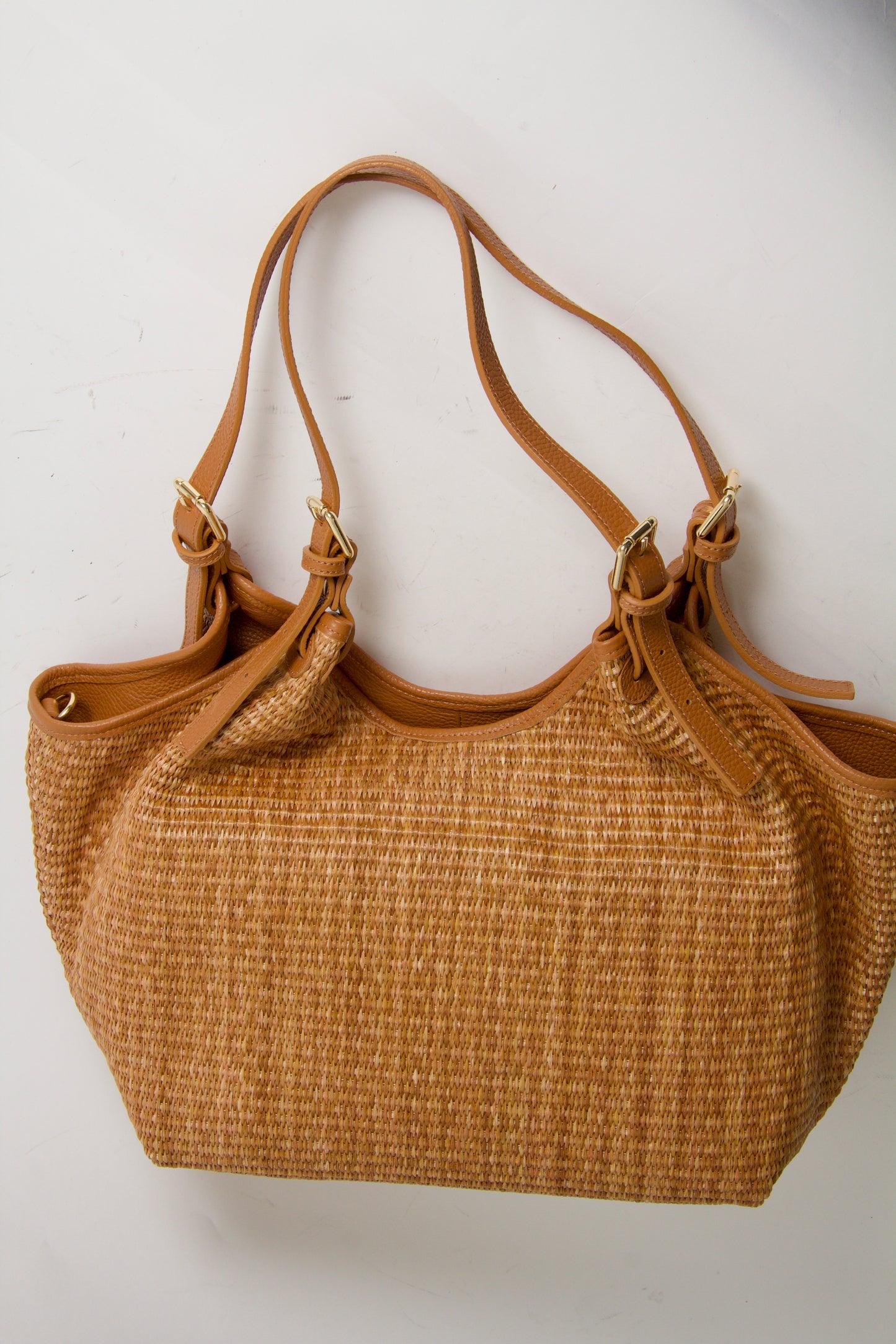 Carlotta Tote Bag Natur + Cuoio Shopper väska