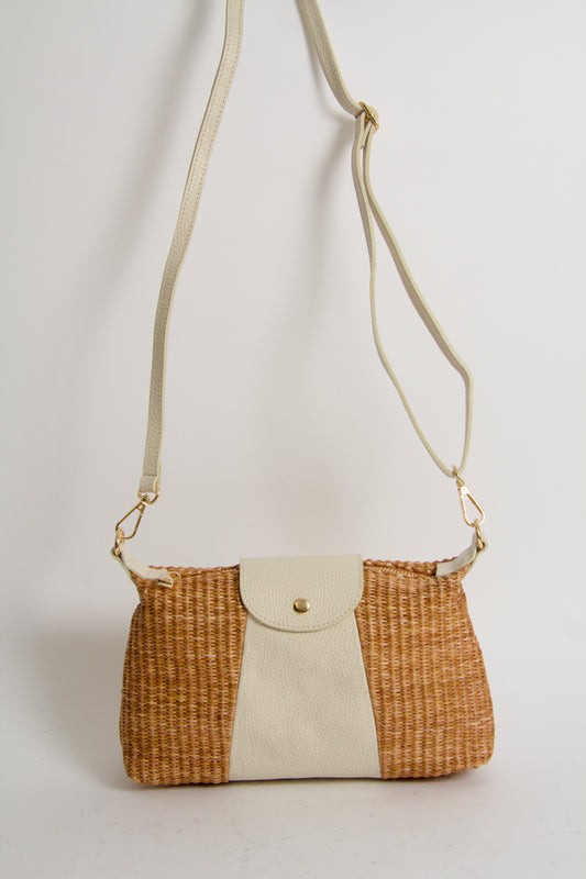 Scarlet Baguette Bag Natur + Offwhite Handväska