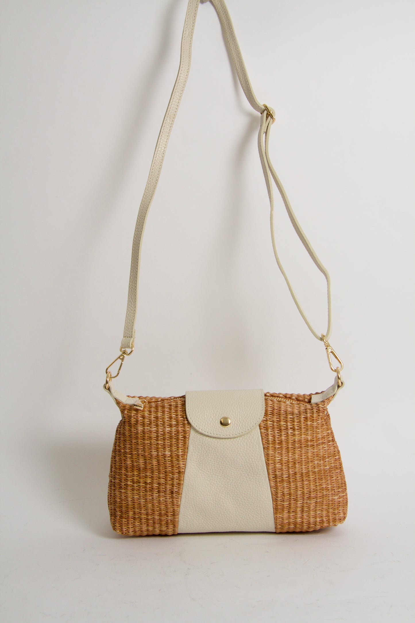 Scarlet Baguette Bag Natur + Offwhite Handväska