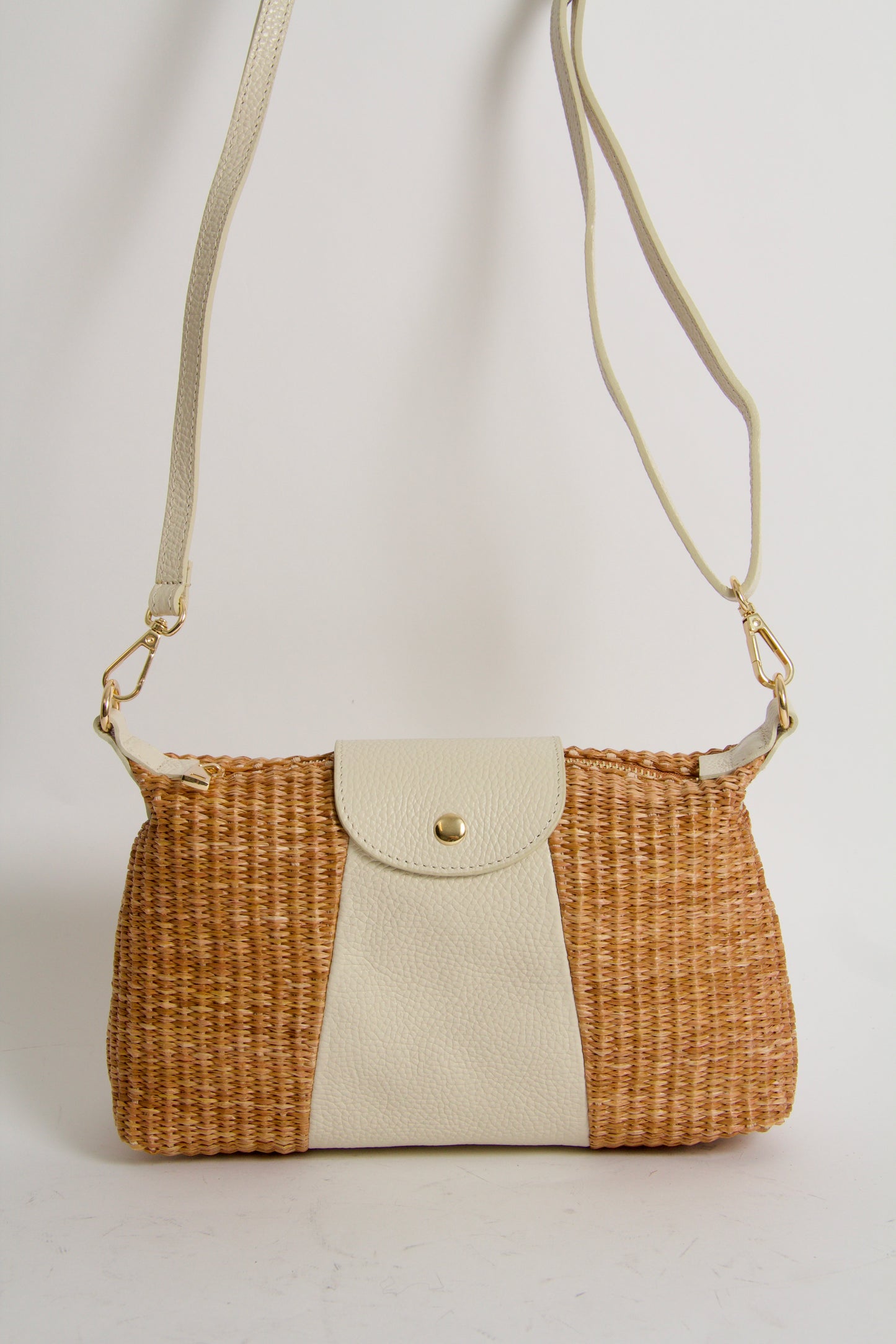Scarlet Baguette Bag Natur + Offwhite Handväska