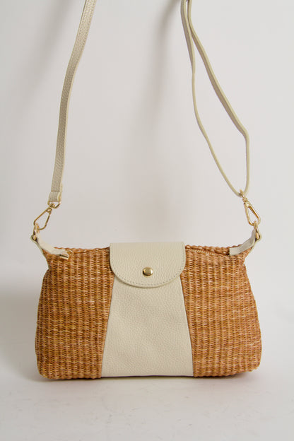 Scarlet Baguette Bag Natur + Offwhite Handväska