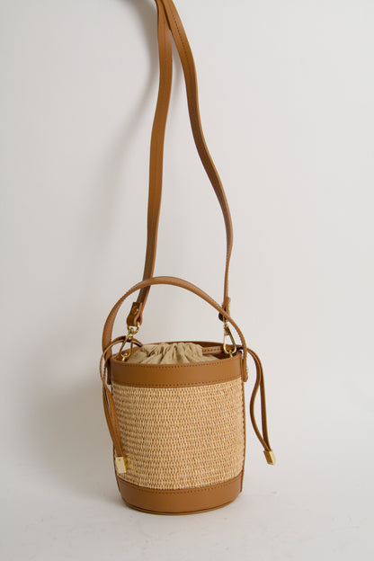 Coco Sac Raffia Natural Cuoio