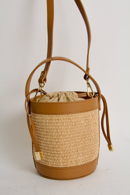 Coco Sac Raffia Natural Cuoio