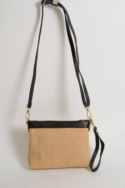 Mini Bag Raffia Natural Black