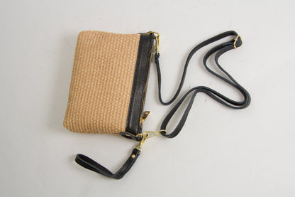Mini Bag Raffia Natural Black