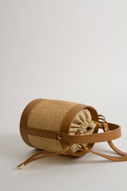 Coco Sac Raffia Natural Cuoio