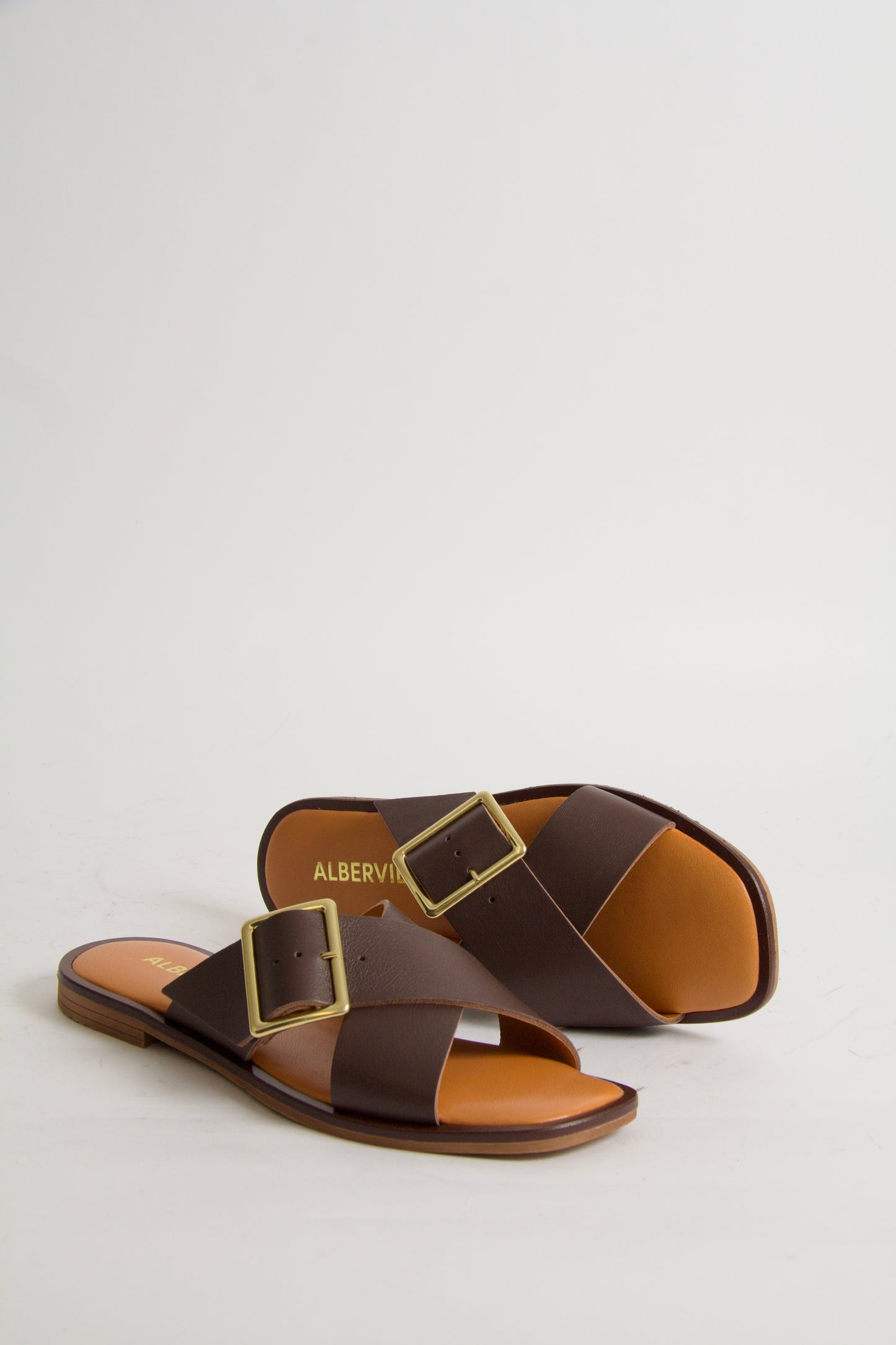 Yumi Dark Brown Leather Sandals