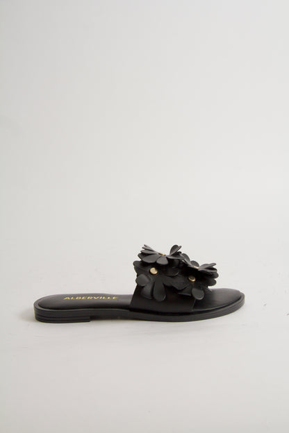 Yamama Sandaler i Svart Läder