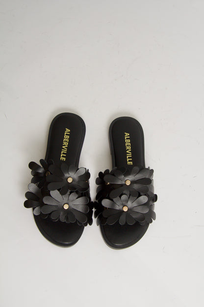 Yamama Sandaler i Svart Läder