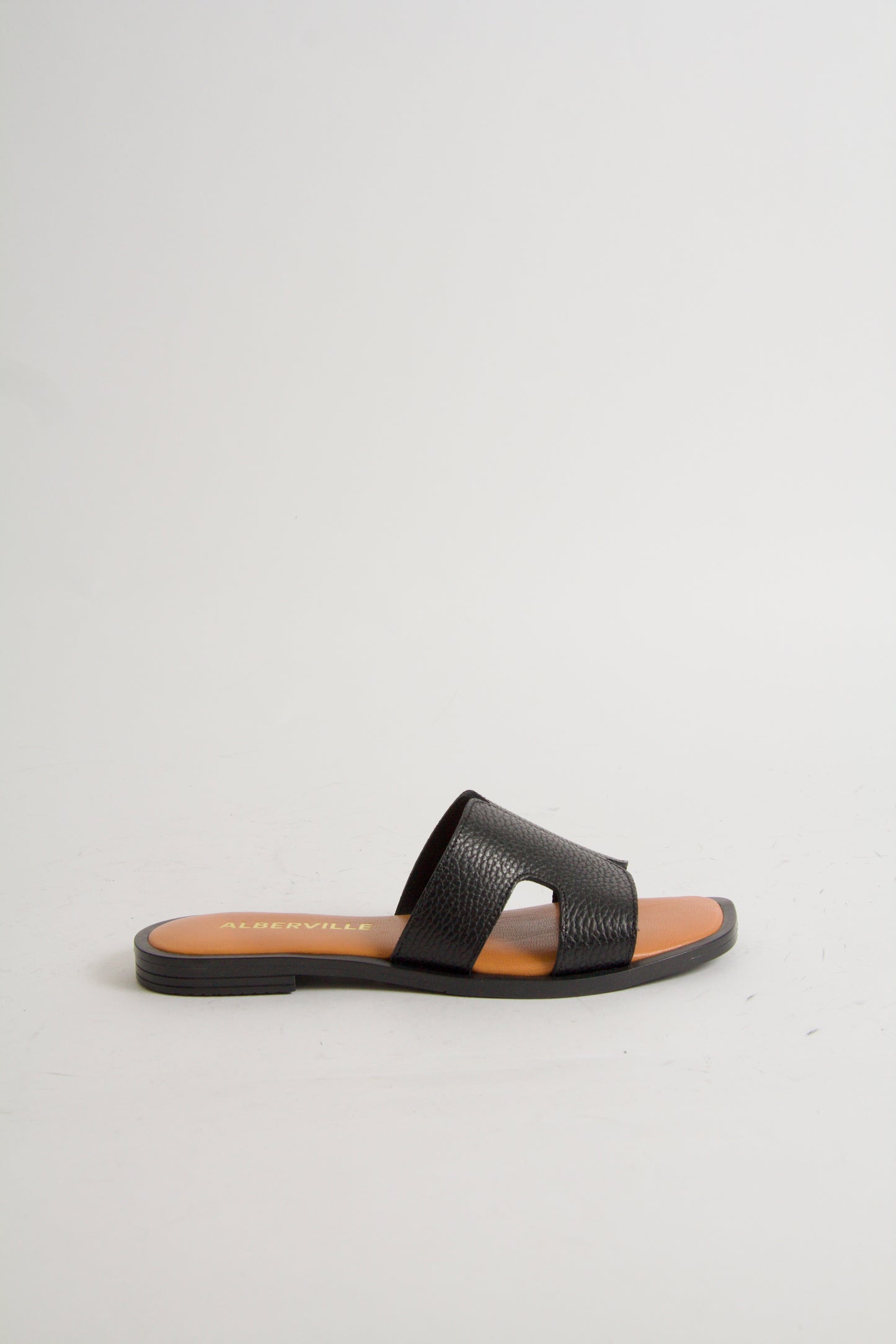Yvon Black Leather Sandals