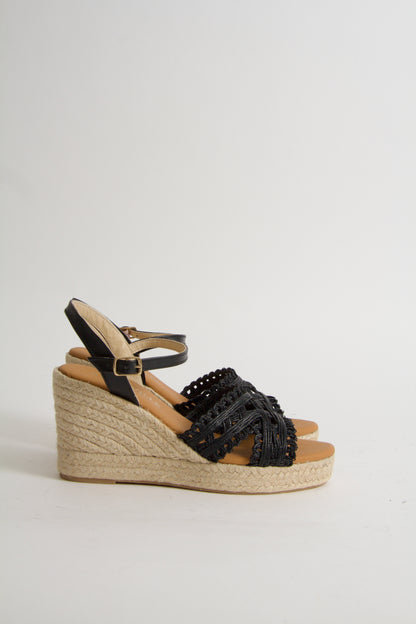 Viveca Black Wedge Espadrilles