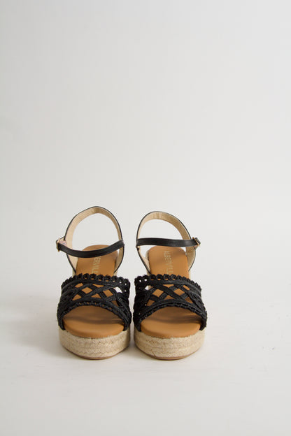 Viveca Black Wedge Espadrilles
