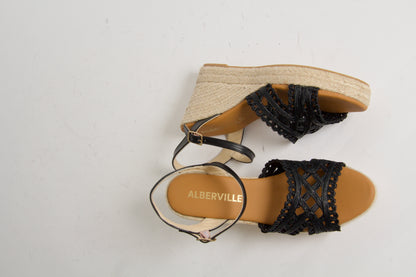 Viveca Black Wedge Espadrilles