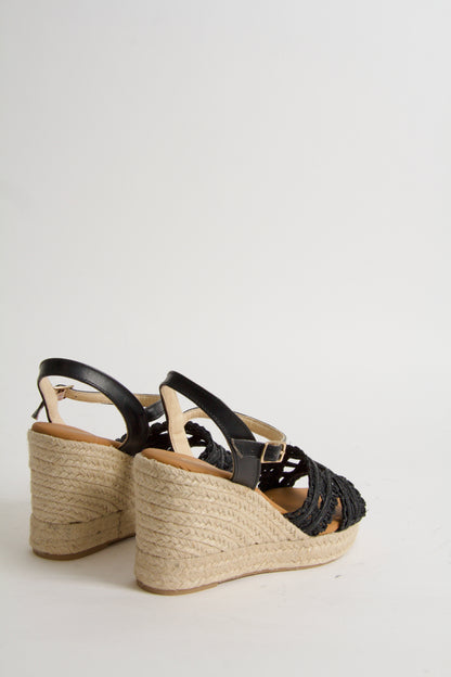Viveca Black Wedge Espadrilles