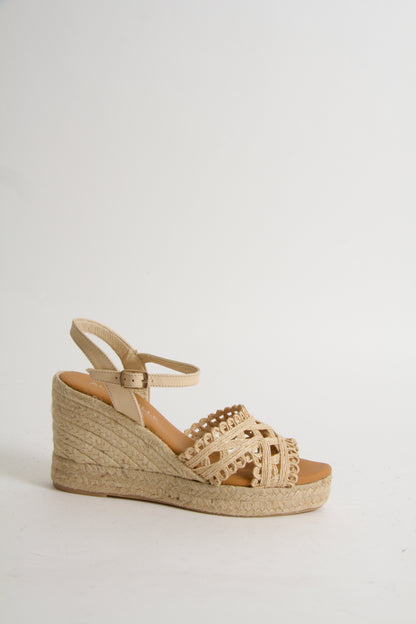 Viveca Natur Espadrillos med Kilklack