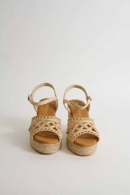 Viveca Natur Espadrillos med Kilklack