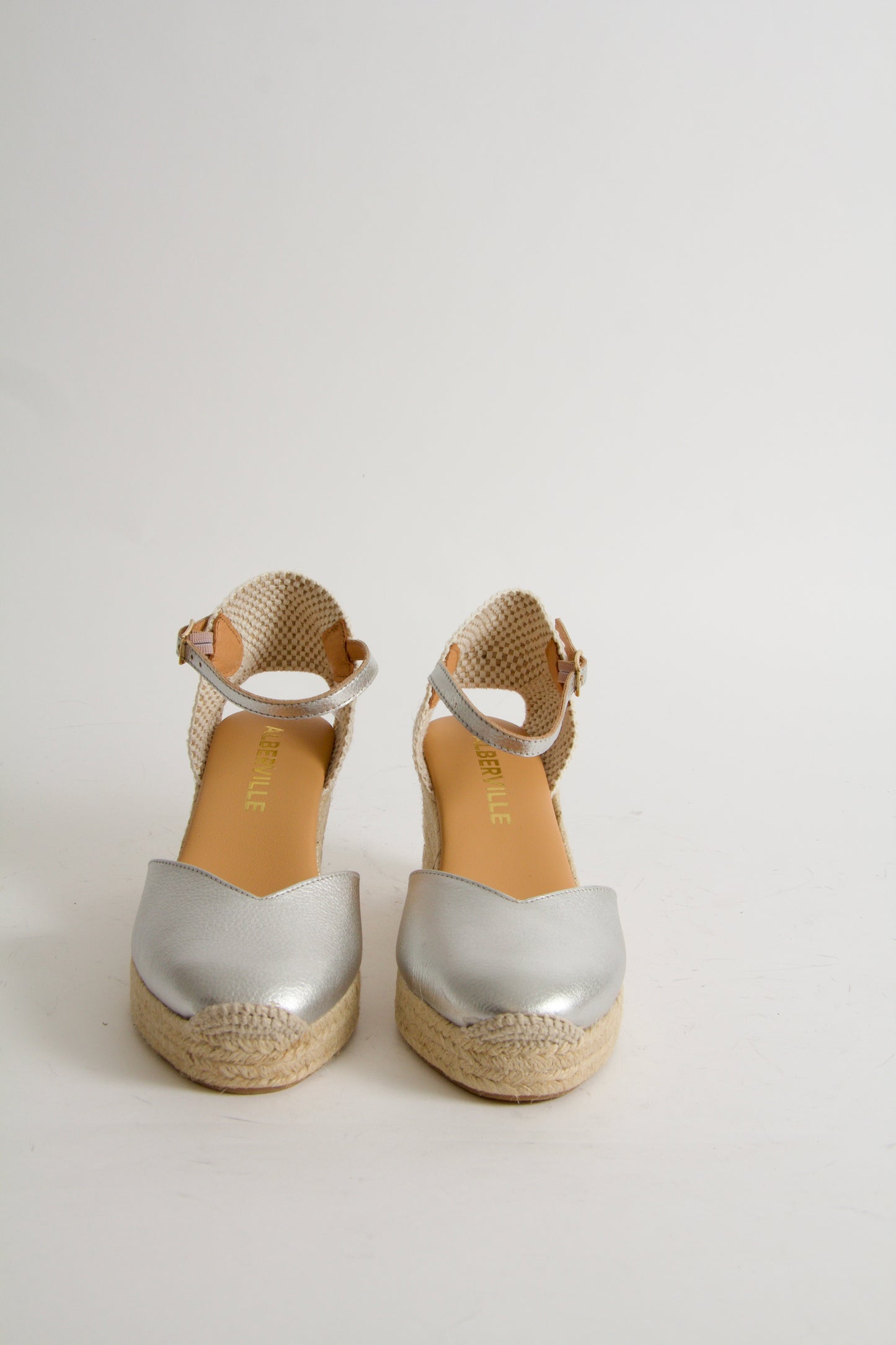 Victoria Silver Wedge Espadrilles