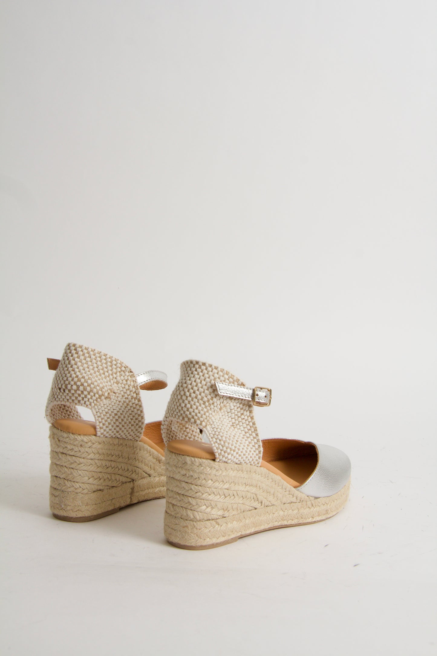 Victoria Silver Wedge Espadrilles