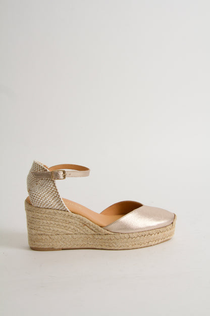 Victoria Guld Espadrillos med Kilklack