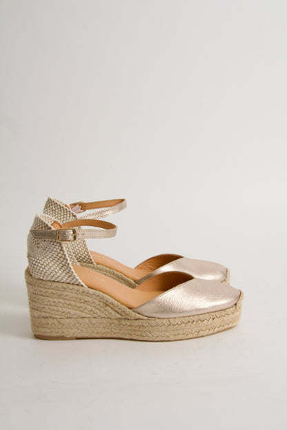 Victoria Guld Espadrillos med Kilklack