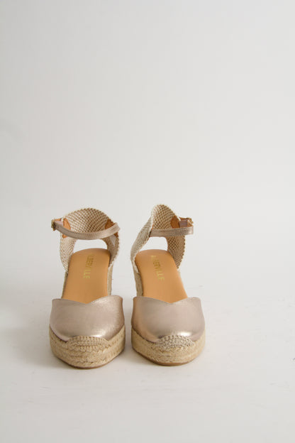 Victoria Guld Espadrillos med Kilklack