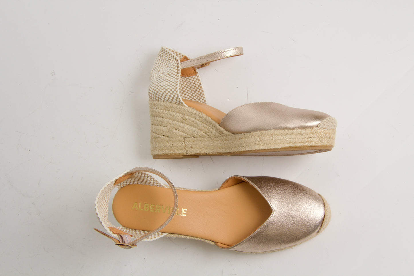 Victoria Gold Wedge Espadrilles