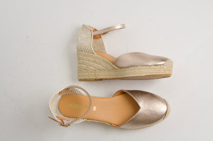 Victoria Guld Espadrillos med Kilklack