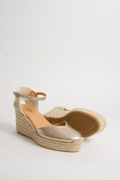 Victoria Guld Espadrillos med Kilklack