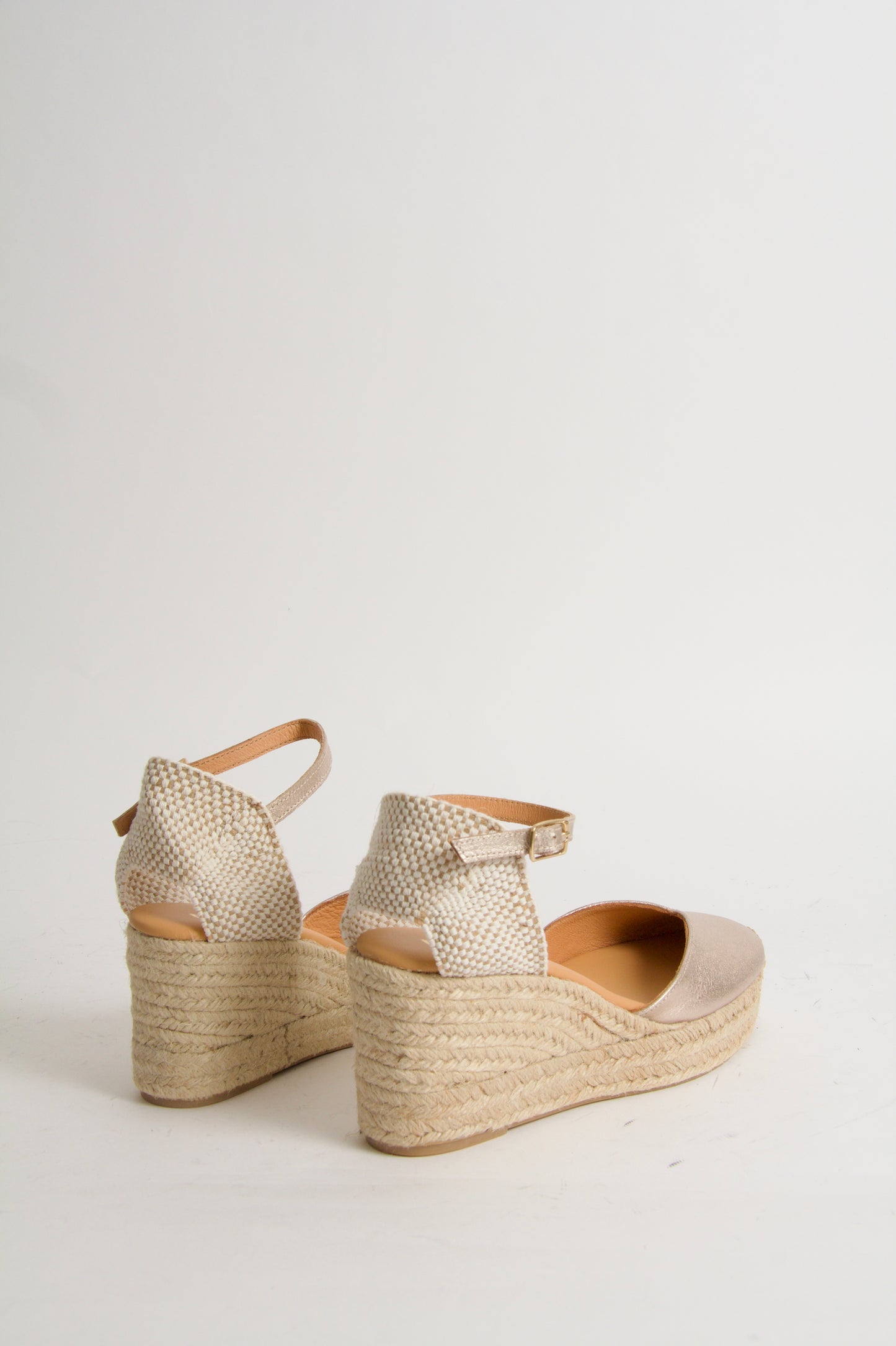 Victoria Gold Wedge Espadrilles