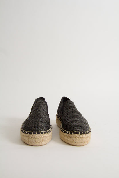 Vida Espadrillos i Svart Raffia