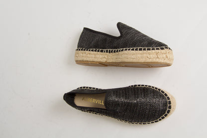 Vida Espadrillos i Svart Raffia