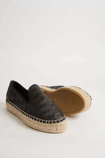 Vida Espadrillos i Svart Raffia