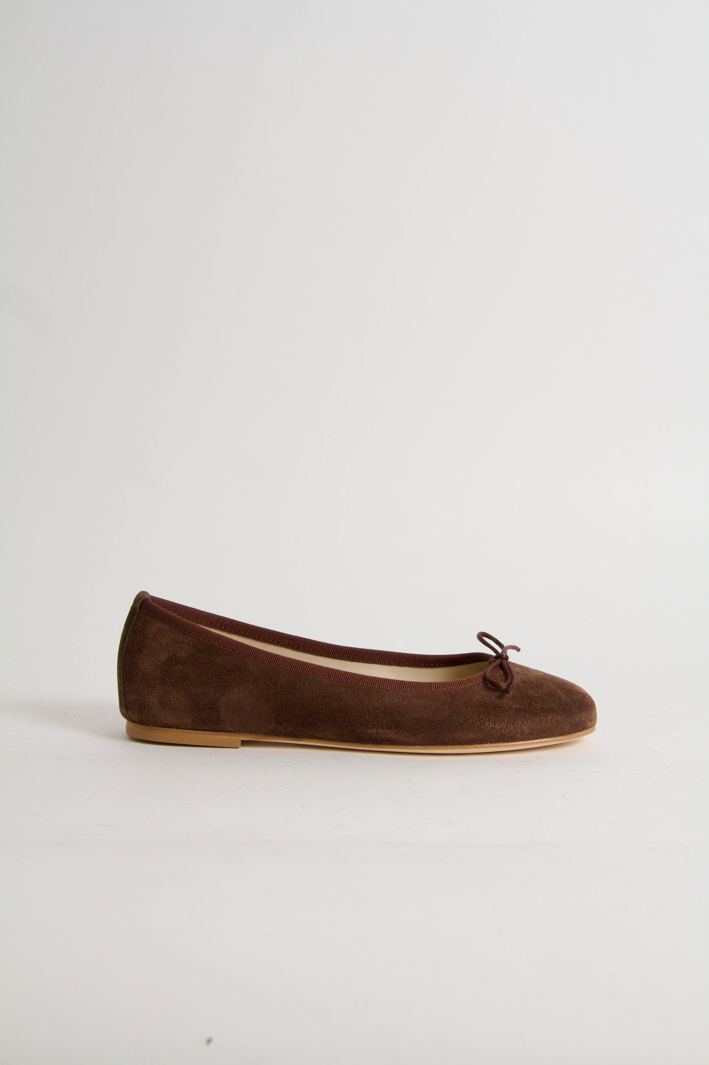 Vanessa Chocolate Brown Suede Ballerina Shoes
