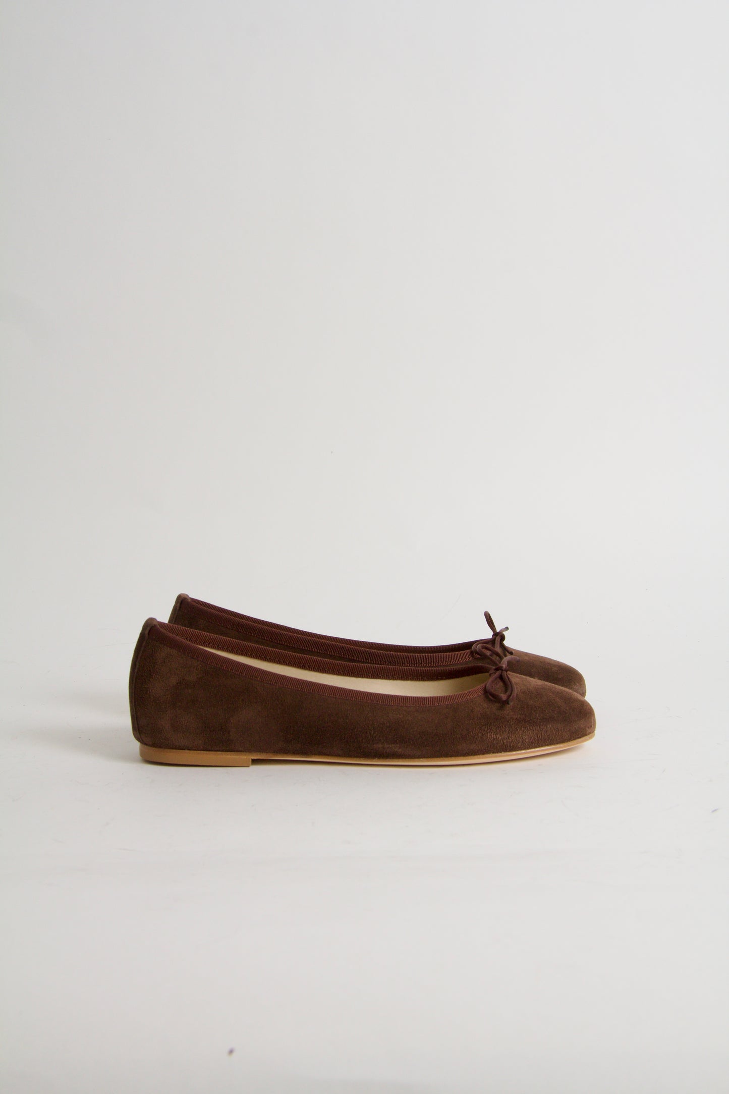 Vanessa Chocolate Brown Suede Ballerina Shoes
