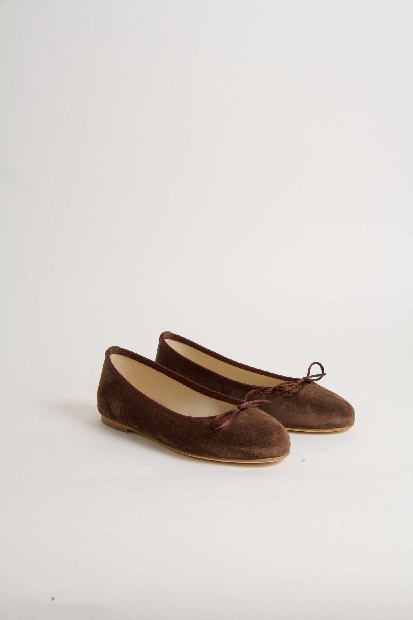 Vanessa Chocolate Brown Suede Ballerina Shoes