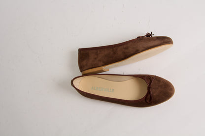 Vanessa Chocolate Brown Suede Ballerina Shoes