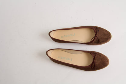 Vanessa Chocolate Brown Suede Ballerina Shoes