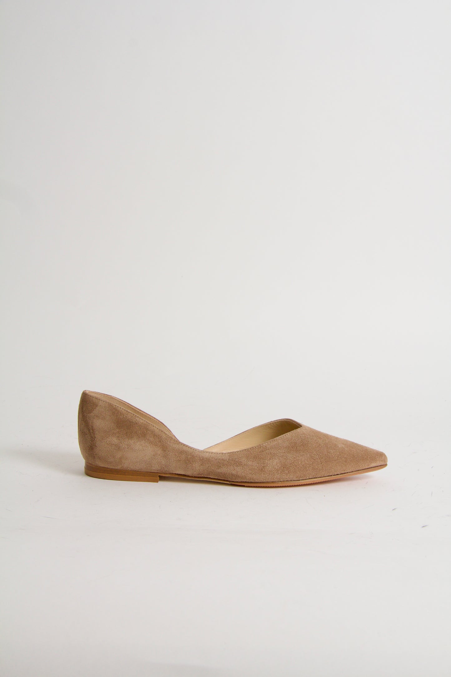 Tabitha Nougat Suede Ballerina Shoes