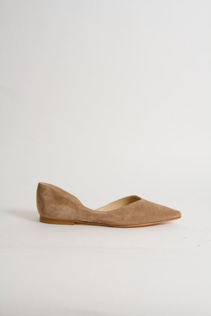 Tabitha Nougat Suede Ballerina Shoes