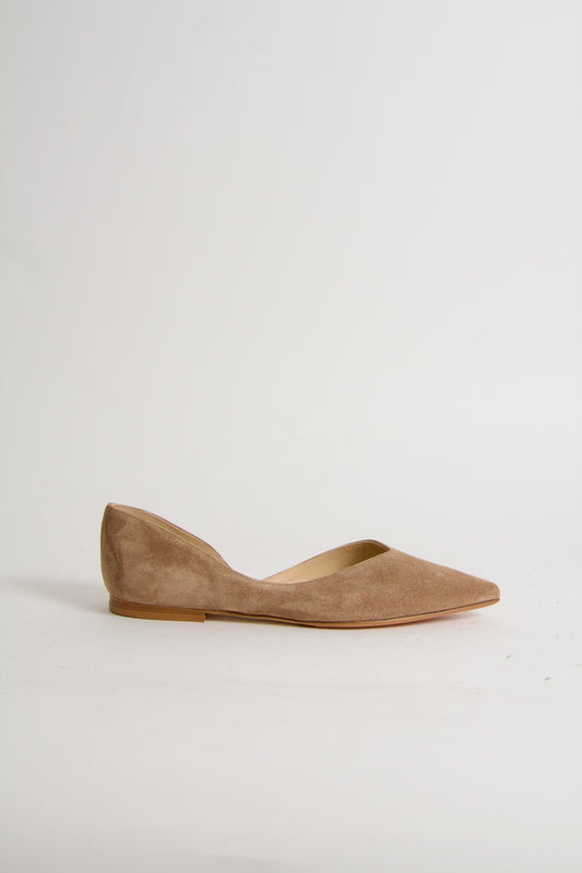 Tabitha Nougat Suede Ballerina Shoes