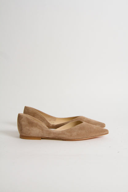 Tabitha Nougat Suede Ballerina Shoes