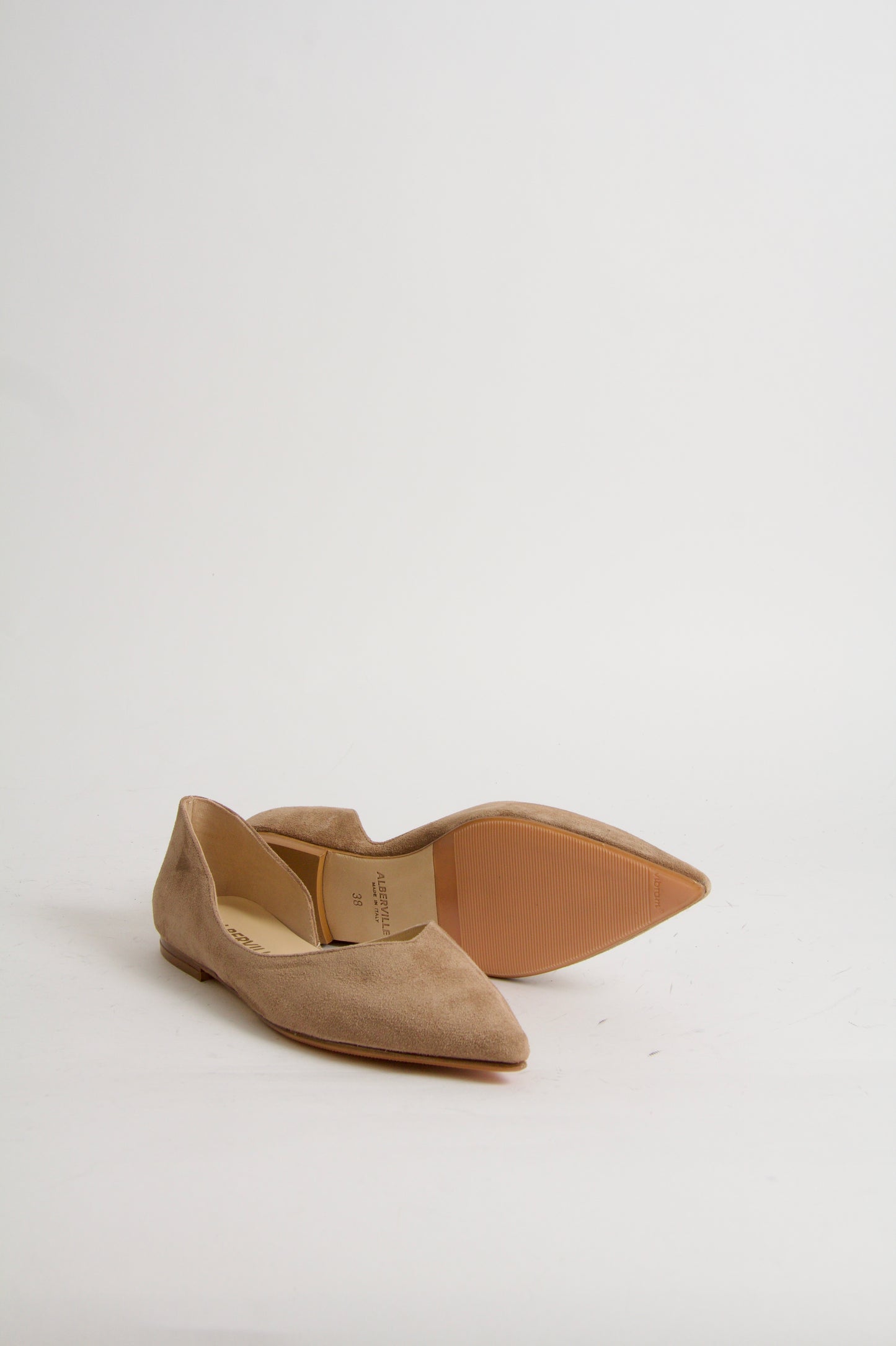Tabitha Nougat Suede Ballerina Shoes