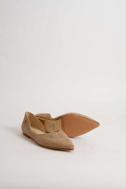 Tabitha Nougat Suede Ballerina Shoes