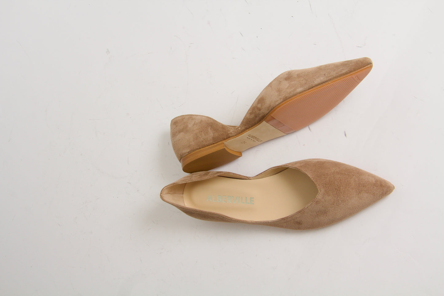 Tabitha Nougat Suede Ballerina Shoes